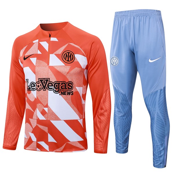 Sudadera De Training Inter Milan 2024/25 Naranja Blanco 3